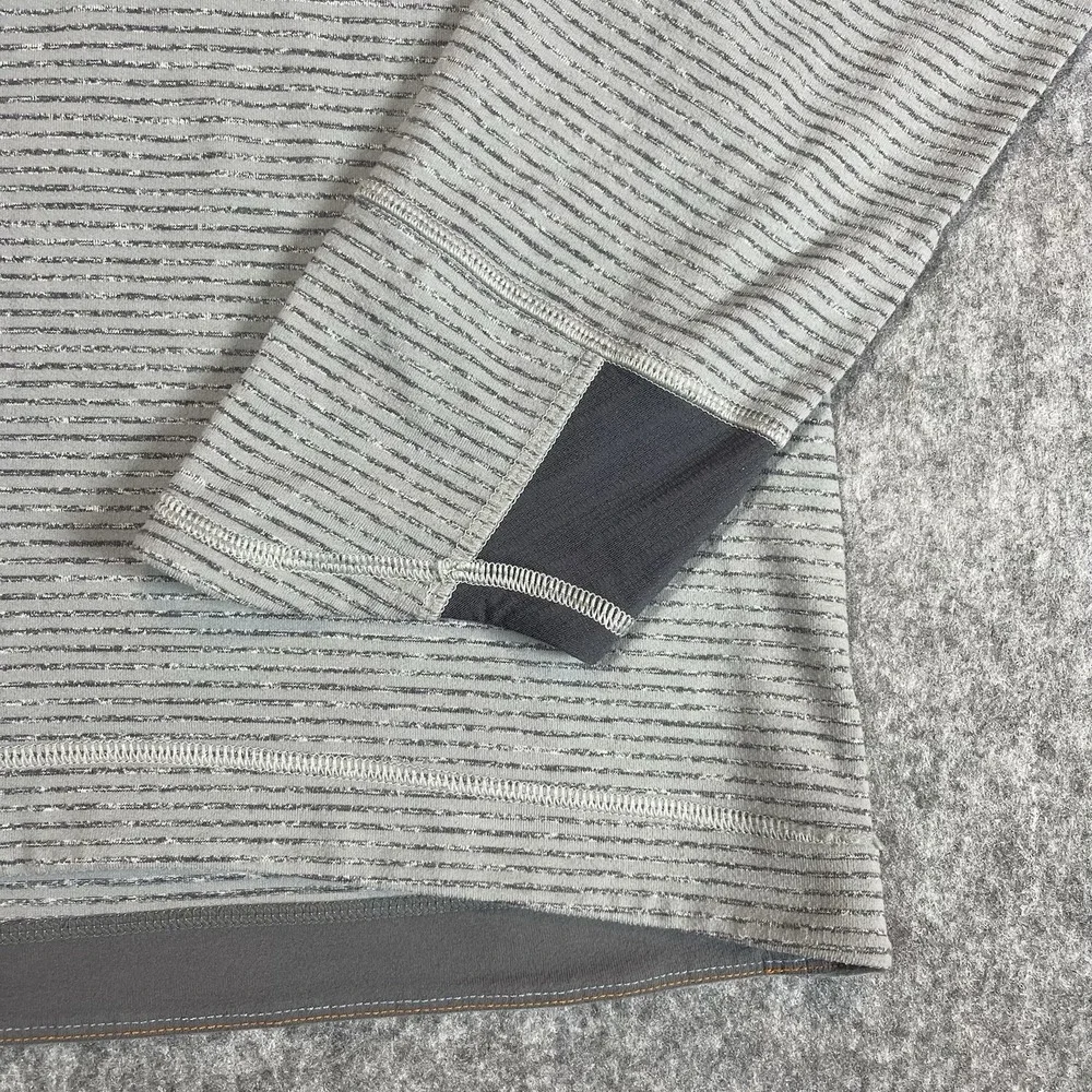 Lululemon Pullover Mens L Gray Half Zip  Performance Thumb Hole Chest Pocket